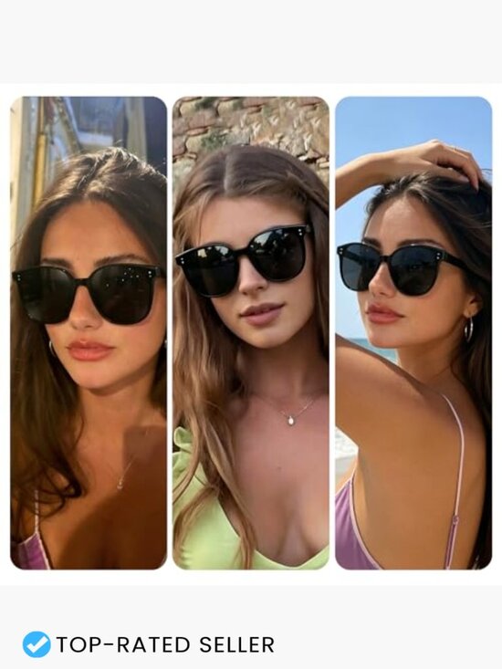 Oversized Square Polarized Sunglasses Cat Eye UV Protection Trendy Chic Shades